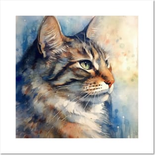 Cat Portrait Watercolor Posters and Art